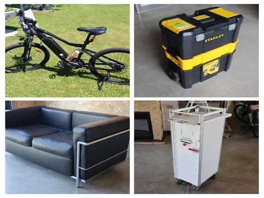 Bild von Auktion Lagerbereinigung – E-Bike, R-Roller, Büro, Haushalt, Bau, Deko, Gitarren 