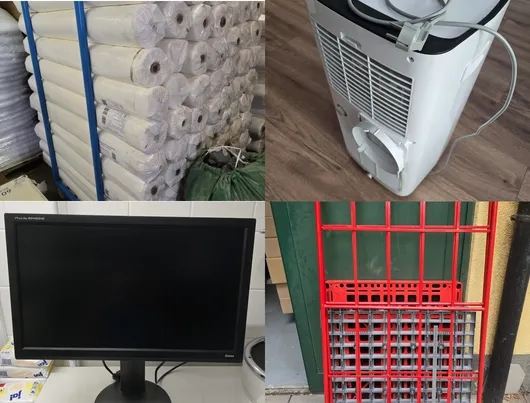 Bild von Auktion Lagerbereinigung Plastic World Solutions GmbH -  Gerüstplanen - Technik - Klimageräte - Drucker u.v.m.