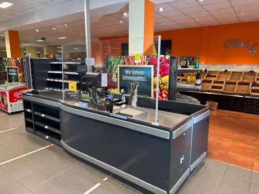 Bild von Auktion Standortauflösung EDEKA Krawczyk - Warenverkaufsregale, Kassentisch, Reinigungsmaschine, Modulkühlhaus, Videoüberwachung, Einkaufswagen, Edelstahlelemente