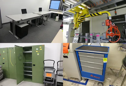 Bild von Auktion Gebäudeumzug Siemens Erlangen - Büroeinrichtung, elektrisch höhenverstellbare Schreibtische, Bürostühle, Technik, Labor
