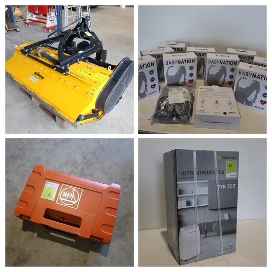 Bild von Auktion Sammelauktion – Lufttrockner - Babyartikel – Gastro – Kommunalgeräte – Werkstatt – Möbel und Vieles mehr