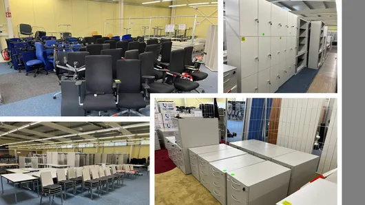 Bild von Auktion Lagerbereinigung Büroaustattung - Steelcase Bürotische, Sideboards, Stühle und Schränke