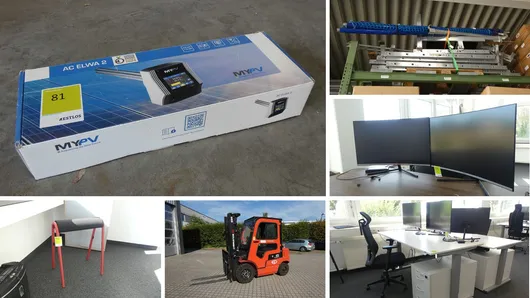Bild von Auktion Insolvenzauktion Leonda Energie GmbH - Gabelstapler, Solartechnik, Büroeinrichtung mit elektrisch höhenverstellbaren Schreibtischen, Vitra Bürostühle