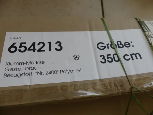Klemmmarkise, Inhalt ungeprüft