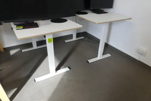 2 elektrisch in hoogte verstelbare bureaus, zonder inhoud