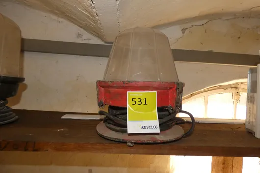Byggeplasslampe med kabel, rød