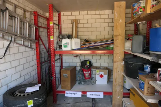 Heavy-duty shelving, with side panels, without contents