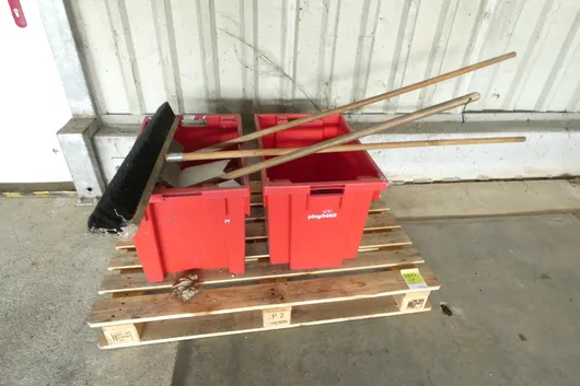 Industrial supplies lot, with pallet