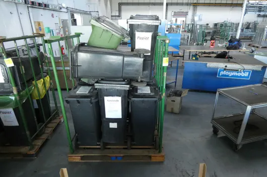 Lot of waste bins, with stands