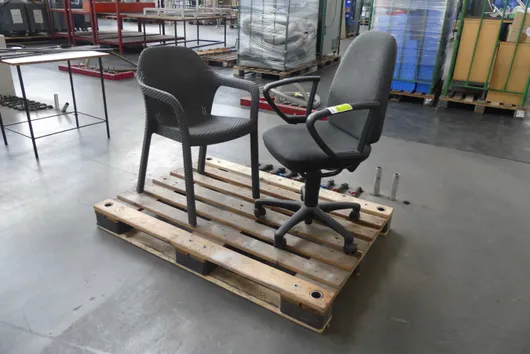 Chaise de bureau et chaise d'extérieur, avec palette