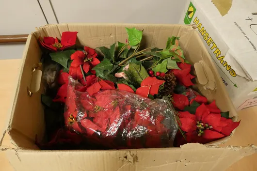 Lot of artificial flowers