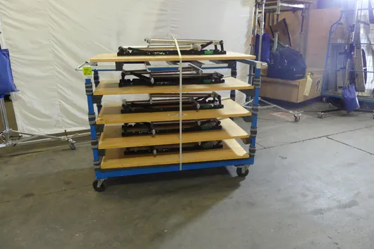 Lot of tables, with trolley