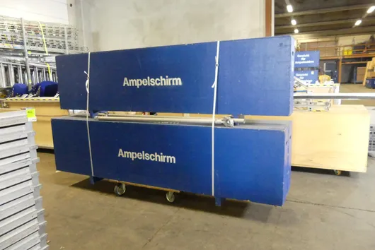 3x caisse parasol déporté avec 3x caisse de poids