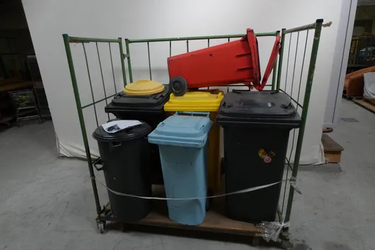 Lot of waste bins