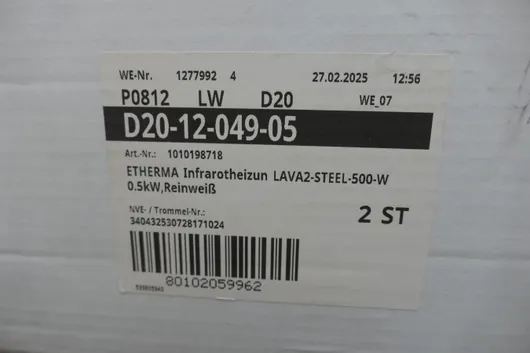 ETHERMA इन्फ्रारेड हीटर LAVA2-STEEL-500-W