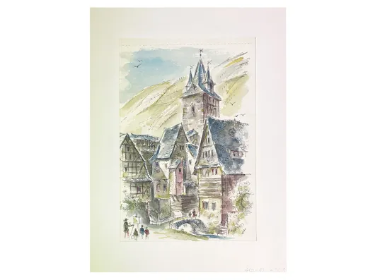 Ludwig Schäfer-Grohe – „Al «angolo del pittore» di Bacharach sul Reno”