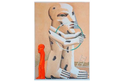 Horst Antes - Zonder titel (Kopffüßler met hoepel)