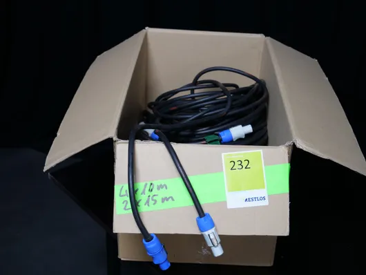 4x aprox. 10 m + 2x aprox. 15 m cabluri Powercon albastru/alb