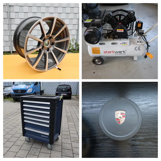 Bild von Auktion Lagerbereinigung eines Fahrzeugaufbereiters: Autoteile - Zubehör  - Maschinen -  Vintage (teilw. ohne MwSt.-Ausweis)