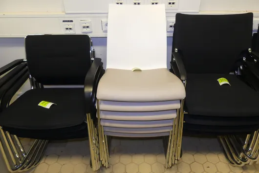 6x Brunner - Stol, hvit/beige